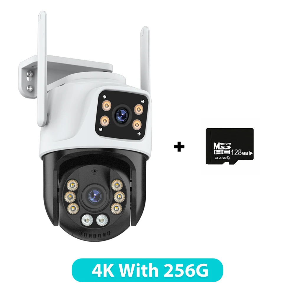 6K HD Outdoor PTZ IP Camera - Triple Lens, Auto-Tracking, 4K Dual-Lens, WiFi, Wireless CCTV Security Camera for iCSee