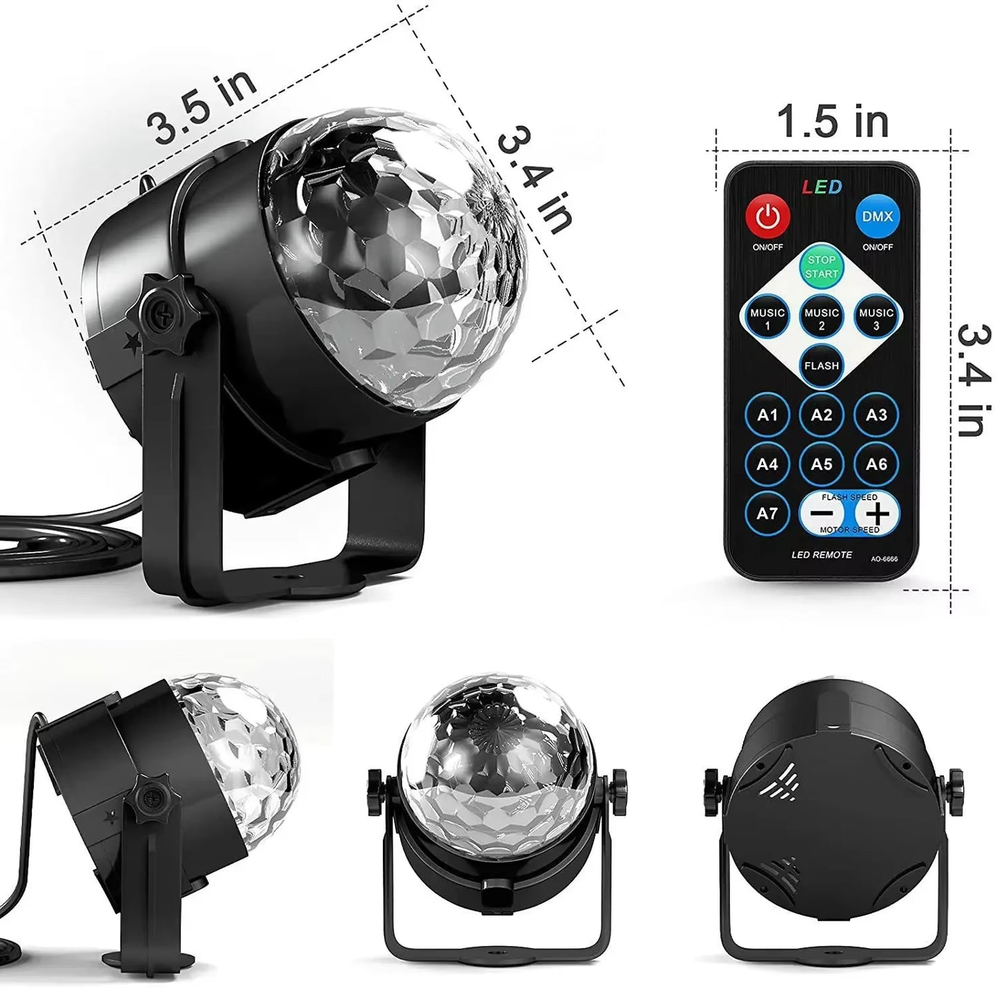 Lámpara LED RGB Giratoria de Colores Mágicos para Fiestas, KTV, Bar, Discoteca y Decoración Navideña