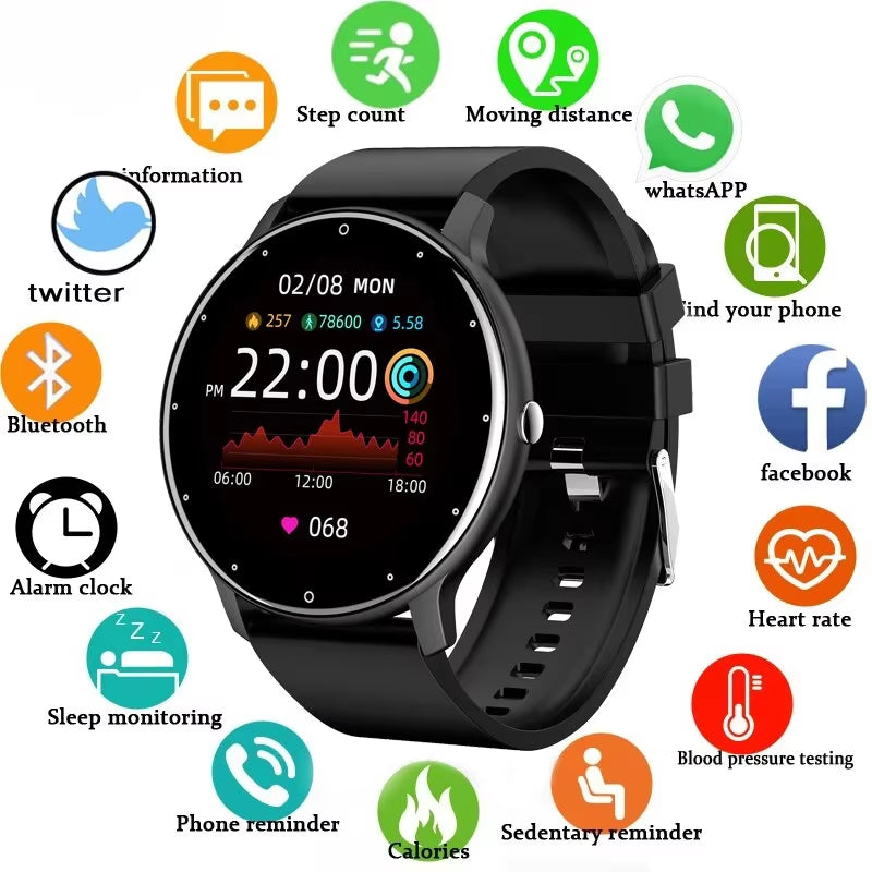 2025 Smartwatch for Men & Women - Waterproof Fitness Tracker with Heart Rate Monitor for Xiaomi, Android & iOS