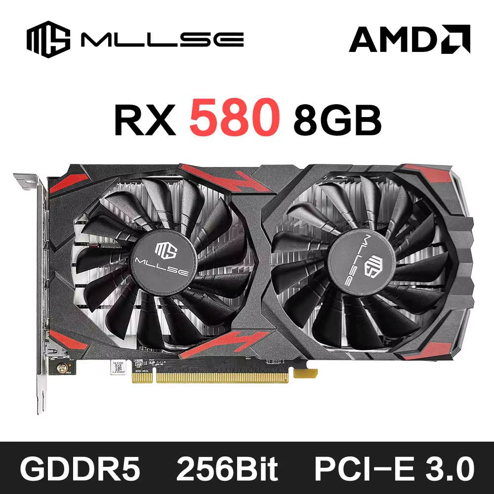 AMD RX 580 8GB GDDR5 256-Bit Gaming Graphics Card, PCI-E 3.0, Radeon GPU