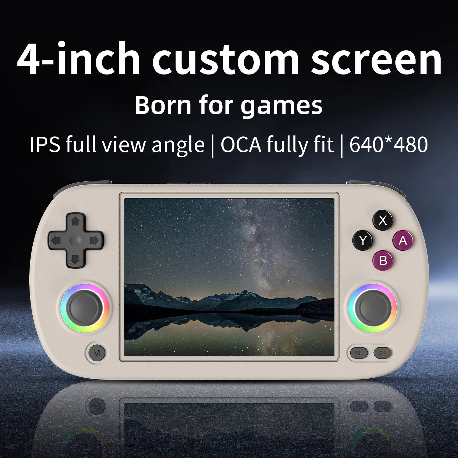 RG40XX H Handheld Game Console - 4" IPS Screen, 3200mAh, 64-Bit, 5K+ Games, RGB Light