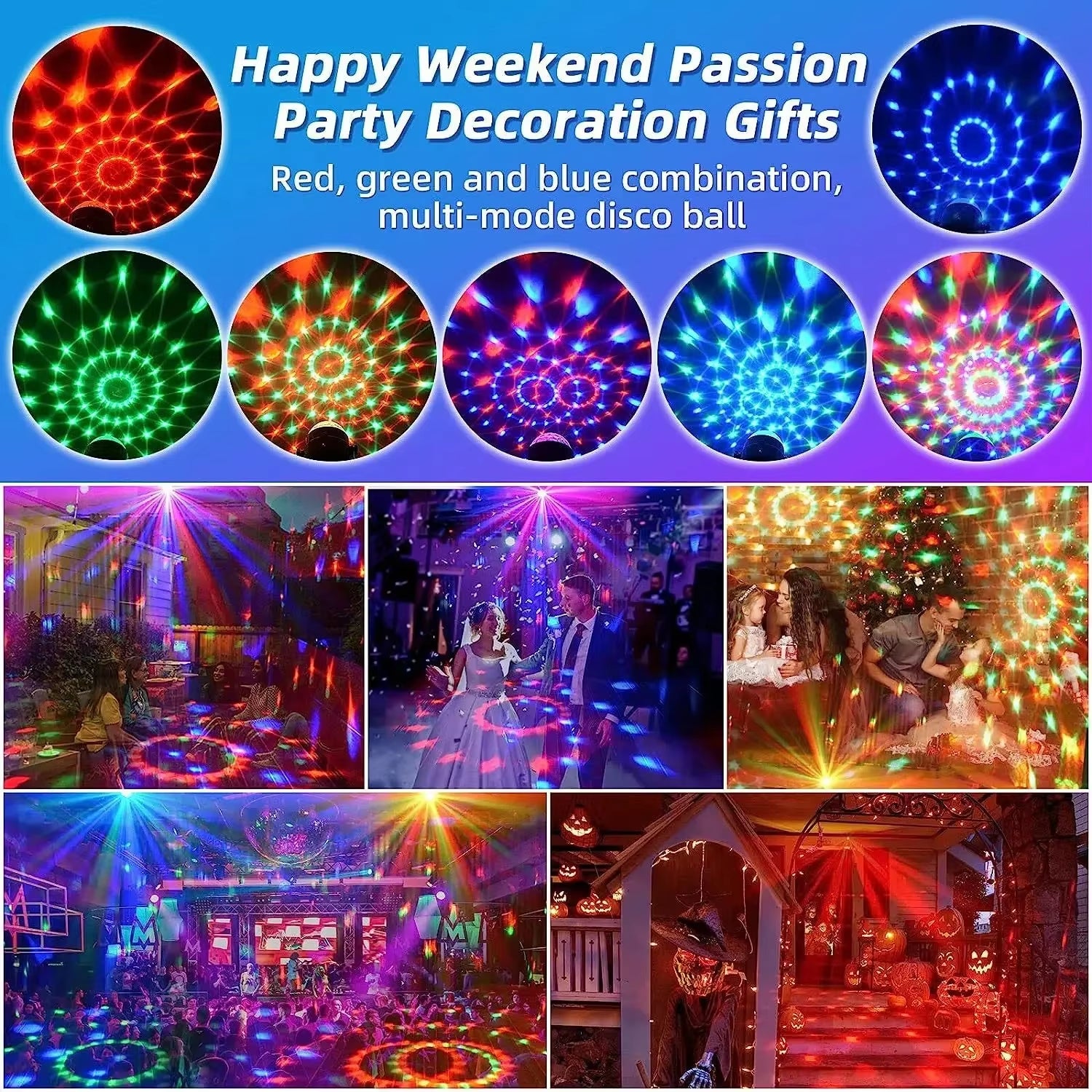 Lámpara LED RGB Giratoria de Colores Mágicos para Fiestas, KTV, Bar, Discoteca y Decoración Navideña