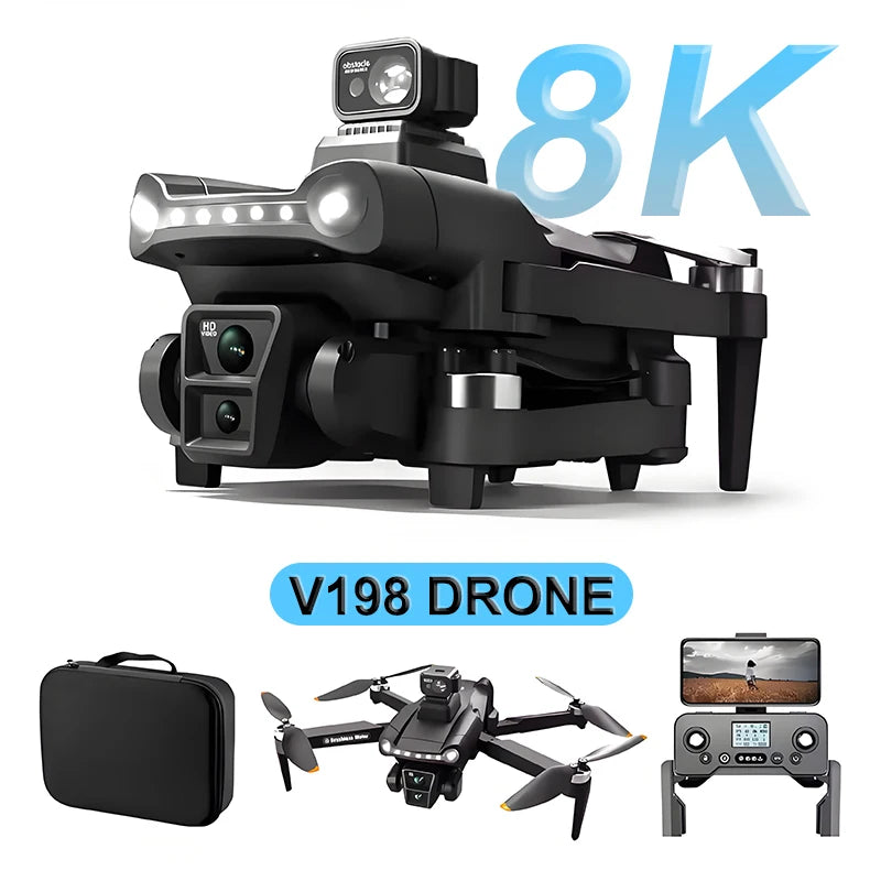 V198 GPS Drone: 8K HD Camera, Obstacle Avoidance, Foldable