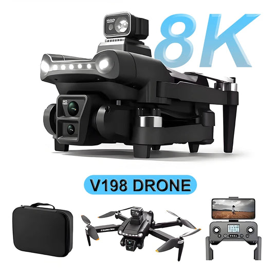 V198 GPS Drone: 8K HD Camera, Obstacle Avoidance, Foldable