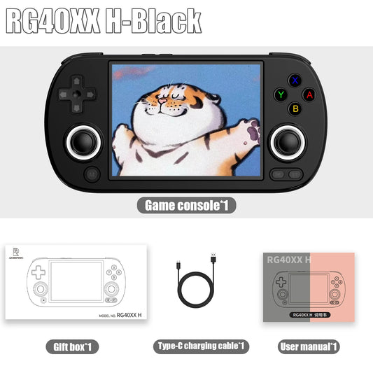 RG40XX H Handheld Game Console - 4" IPS Screen, 3200mAh, 64-Bit, 5K+ Games, RGB Light