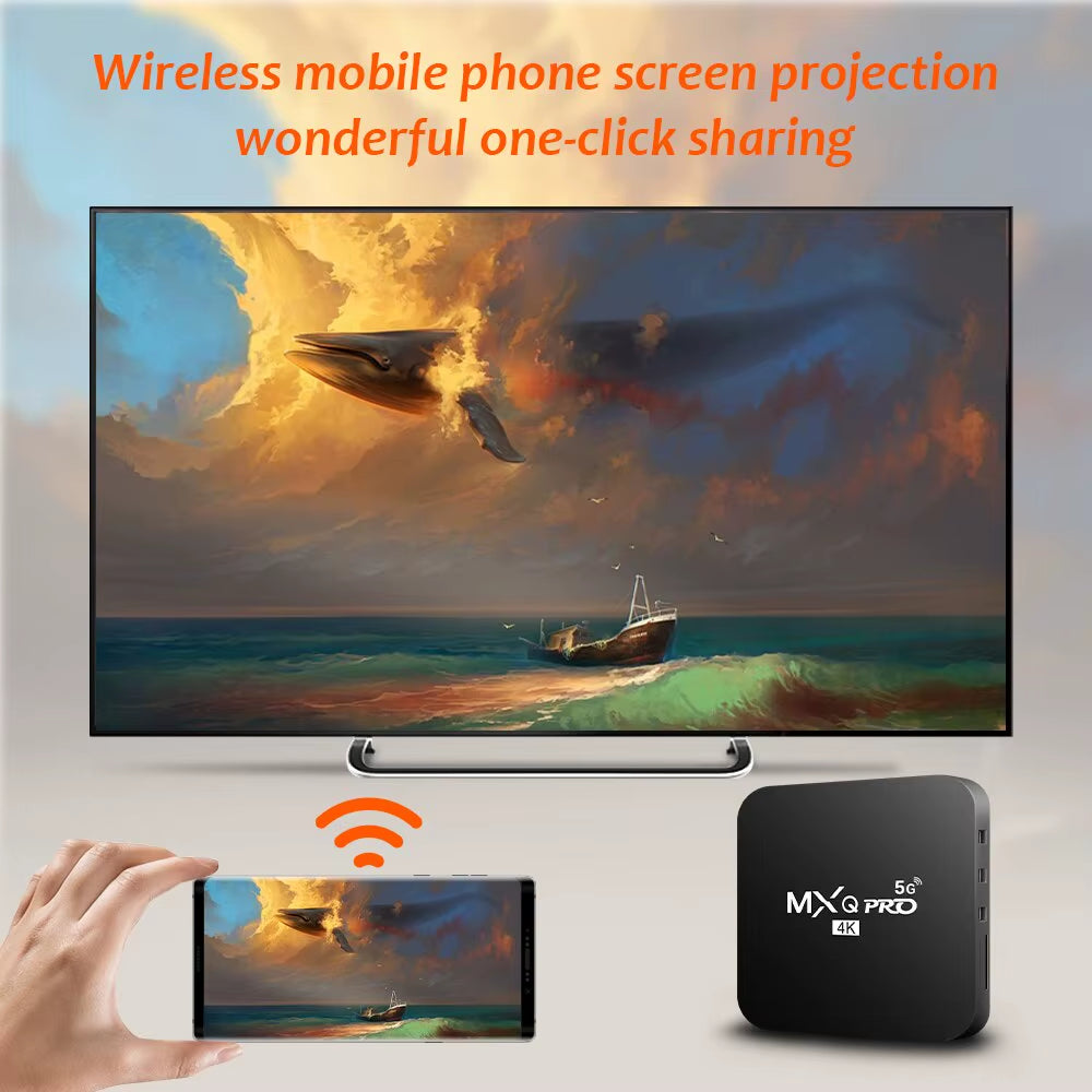 MXQ-PRO 4K Android 10.0 Smart TV Box, Dual-Band WiFi, 3D Media Player, Home Theater Set-Top Box
