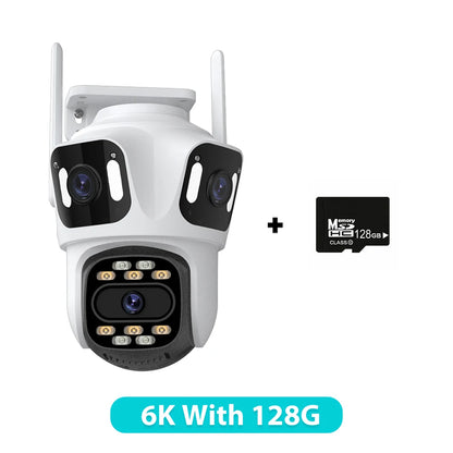 6K HD Outdoor PTZ IP Camera - Triple Lens, Auto-Tracking, 4K Dual-Lens, WiFi, Wireless CCTV Security Camera for iCSee
