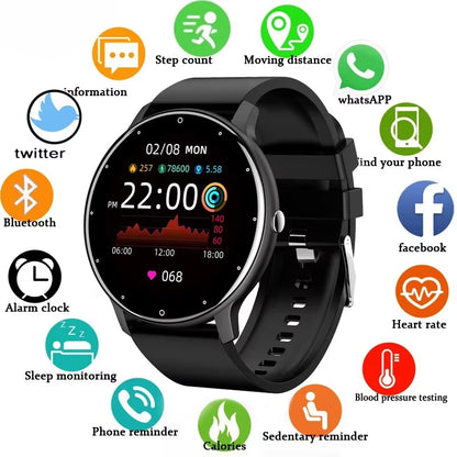 2025 Smartwatch for Men & Women - Waterproof Fitness Tracker with Heart Rate Monitor for Xiaomi, Android & iOS