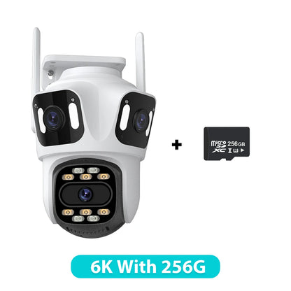 6K HD Outdoor PTZ IP Camera - Triple Lens, Auto-Tracking, 4K Dual-Lens, WiFi, Wireless CCTV Security Camera for iCSee