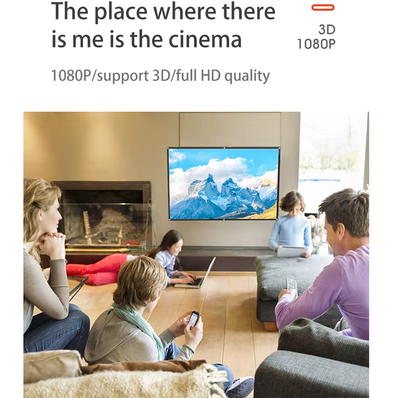 60-200" Portable Foldable Projector Screen - HD White, Crease-Free, 16:9, Indoor/Outdoor Use