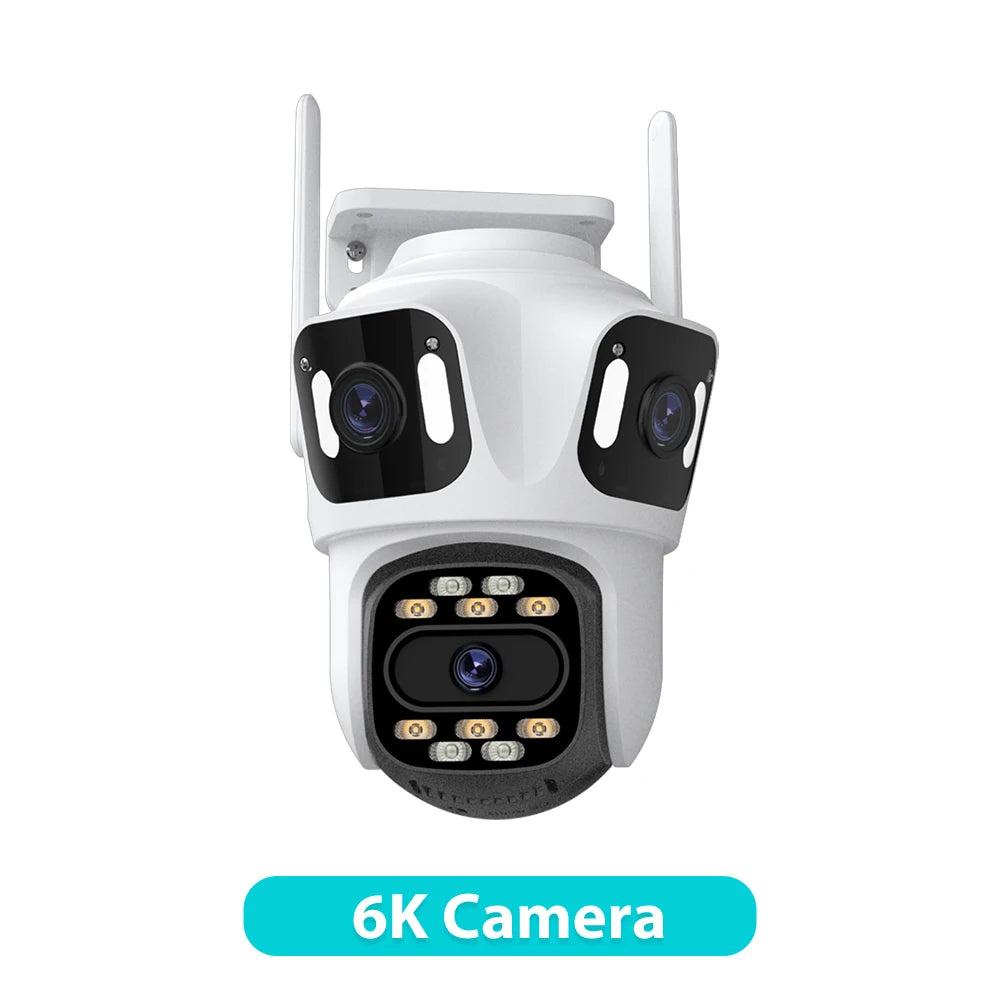 6K HD Outdoor PTZ IP Camera - Triple Lens, Auto-Tracking, 4K Dual-Lens, WiFi, Wireless CCTV Security Camera for iCSee