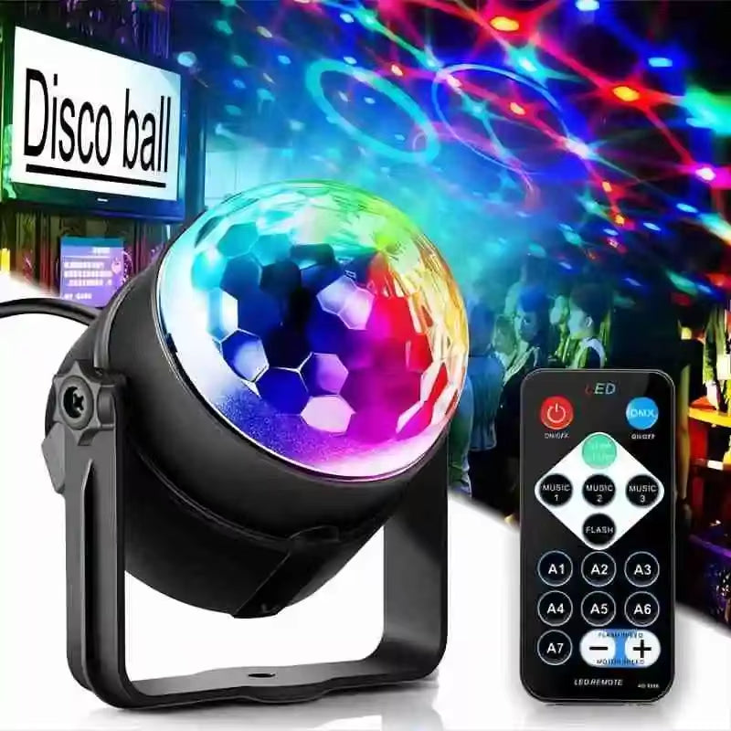 Lámpara LED RGB Giratoria de Colores Mágicos para Fiestas, KTV, Bar, Discoteca y Decoración Navideña