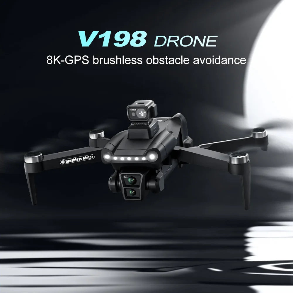 V198 GPS Drone: 8K HD Camera, Obstacle Avoidance, Foldable