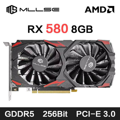 AMD RX 580 8GB GDDR5 256-Bit Gaming Graphics Card, PCI-E 3.0, Radeon GPU