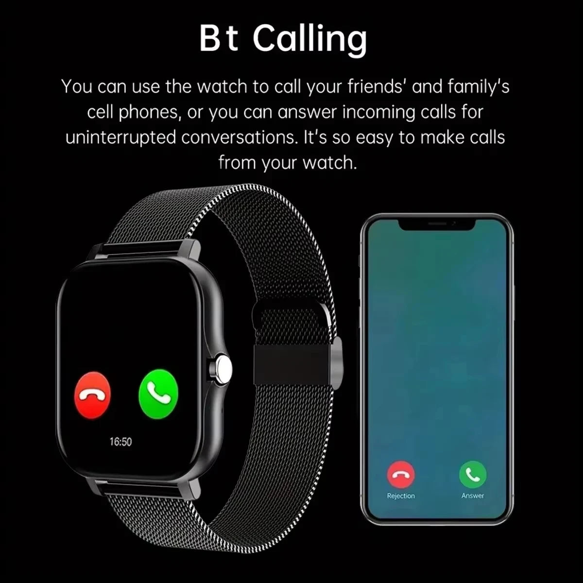Smartwatch 2025: Llamadas, Mensajes y Fitness con Pantalla Táctil - Regalo Ideal para Hombre y Mujer