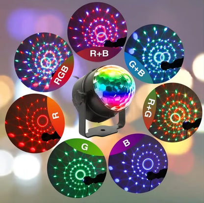 Lámpara LED RGB Giratoria de Colores Mágicos para Fiestas, KTV, Bar, Discoteca y Decoración Navideña
