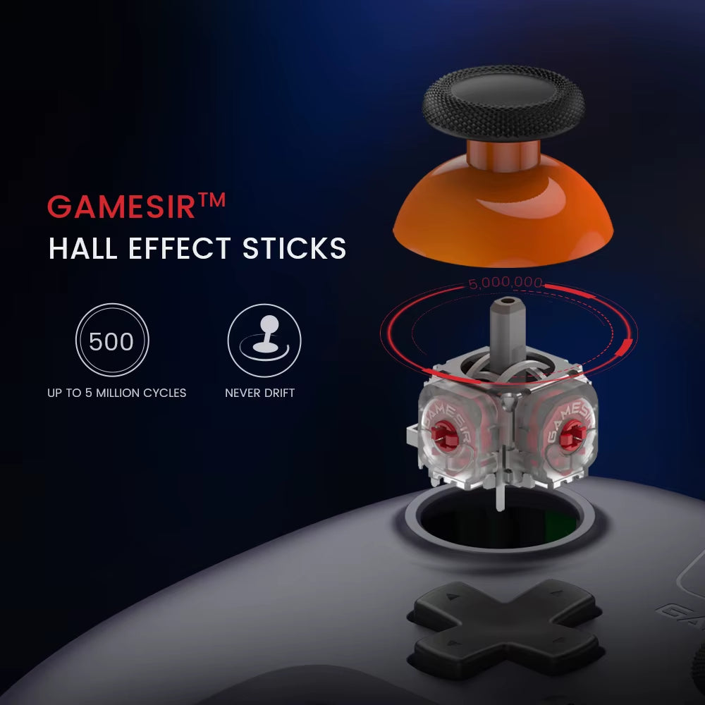 GameSir T4 Nova Lite: Controlador Inalámbrico para Switch, Android, iOS, PC y Steam con Joystick Hall Effect