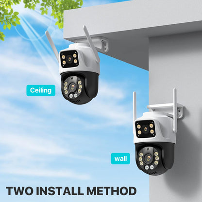6K HD Outdoor PTZ IP Camera - Triple Lens, Auto-Tracking, 4K Dual-Lens, WiFi, Wireless CCTV Security Camera for iCSee