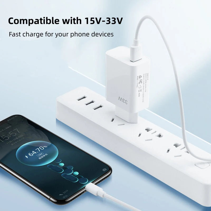 Cargador Rápido USB 33W QC 3.0 para Xiaomi y POCO (EU/US)
