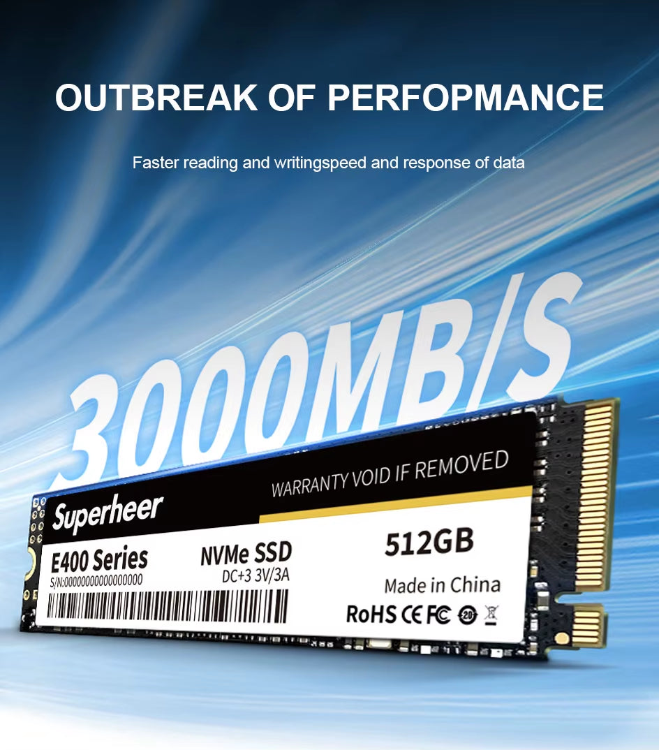M2 NVMe SSD: PCIe 3.0 internal solid-state drive, 128GB to 1TB, for laptops and desktops