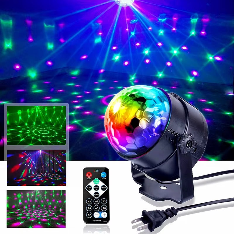 Lámpara LED RGB Giratoria de Colores Mágicos para Fiestas, KTV, Bar, Discoteca y Decoración Navideña