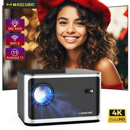 HY350 Pro 580 ANSI 4K 1080P Projector, Android 11, Auto Focus, WiFi6, Voice Control, Allwinner H713, BT5.0, Home Cinema