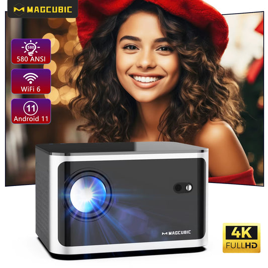 HY350 Pro 580 ANSI 4K 1080P Projector, Android 11, Auto Focus, WiFi6, Voice Control, Allwinner H713, BT5.0, Home Cinema
