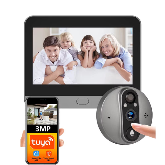 Smart WiFi Peephole Camera: 1080P, Motion Detection, Alexa & Google Home