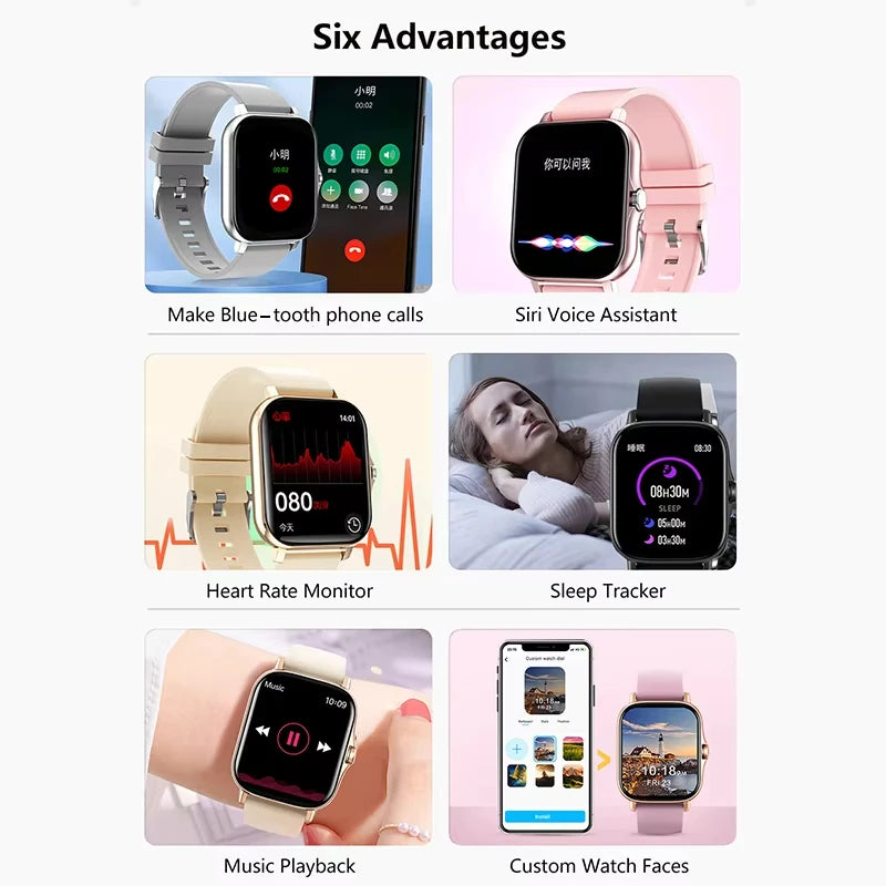 Smartwatch 2025: Llamadas, Mensajes y Fitness con Pantalla Táctil - Regalo Ideal para Hombre y Mujer
