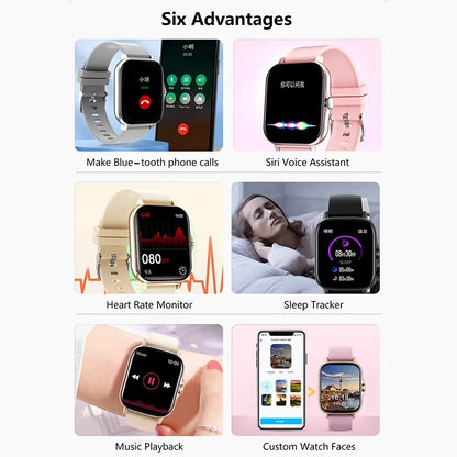 Smartwatch 2025: Llamadas, Mensajes y Fitness con Pantalla Táctil - Regalo Ideal para Hombre y Mujer