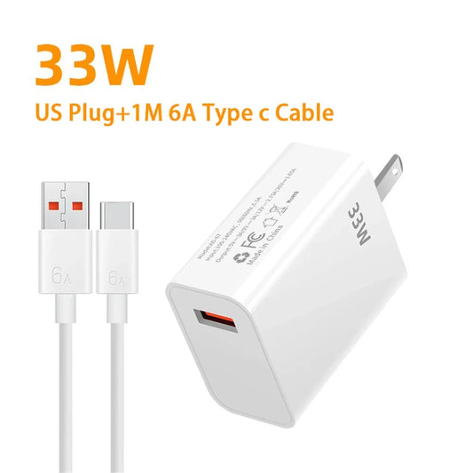 Cargador Rápido USB 33W QC 3.0 para Xiaomi y POCO (EU/US)