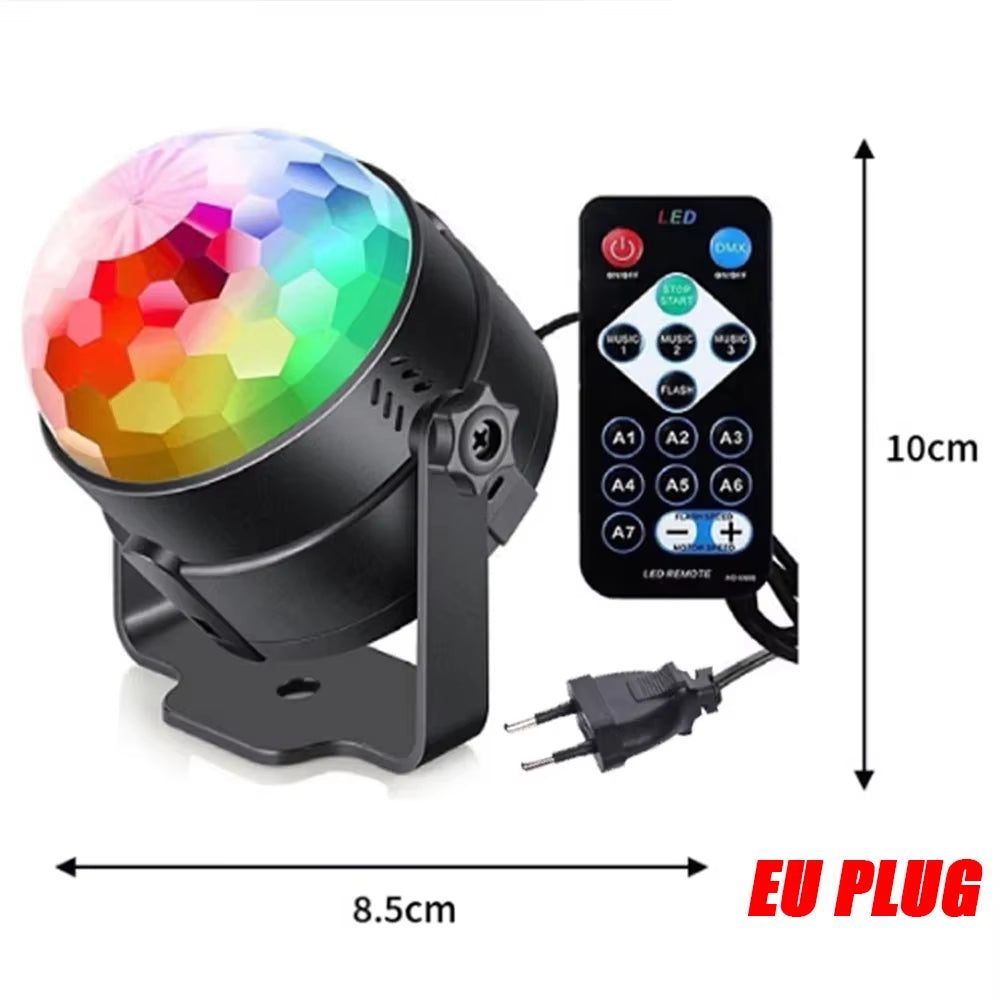 Lámpara LED RGB Giratoria de Colores Mágicos para Fiestas, KTV, Bar, Discoteca y Decoración Navideña