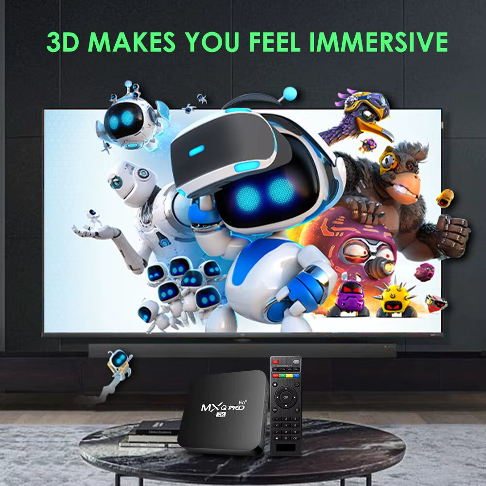 MXQ-PRO 4K Android 10.0 Smart TV Box, Dual-Band WiFi, 3D Media Player, Home Theater Set-Top Box
